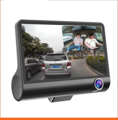 Высокое качество Jieli 4-дюймовый ЖК-экран Full HD 1080P Автомобильный видеорегистратор с 3 камерами, синхронизируемая запись, три объектива, автомобильный видеорегистратор